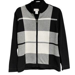 FOXCROFT LADIES ZIP FRONT SWEATER SIZE M EUC